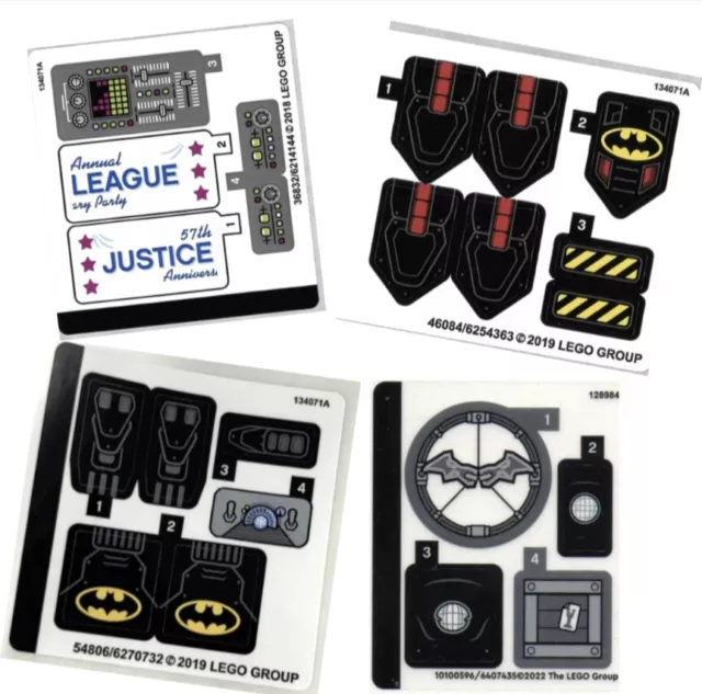 4 x LEGO SUPERHEROES BATMAN STICKER SHEETS NEW