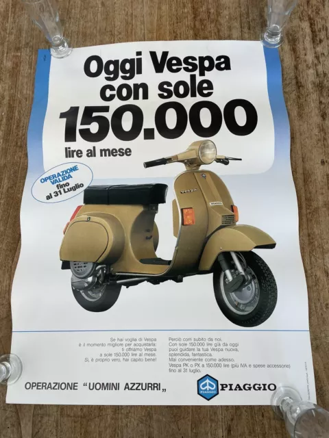 POSTER PIAGGIO VESPA 50 PK S GRANDE 70x50Cm MANIFESTO VINTAGE ORIGINALE D'EPOCA