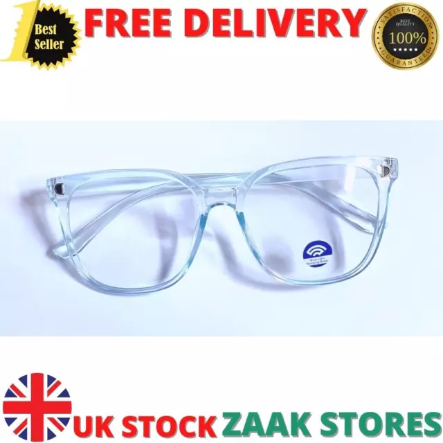 Fake Clear Square Anti Blue Light Glare Blocking Glasses Gaming Computer Unisex