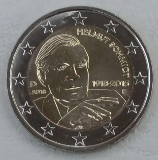 2 Euro Gedenkmünze Deutschland F 2018 Helmut Schmidt unz.