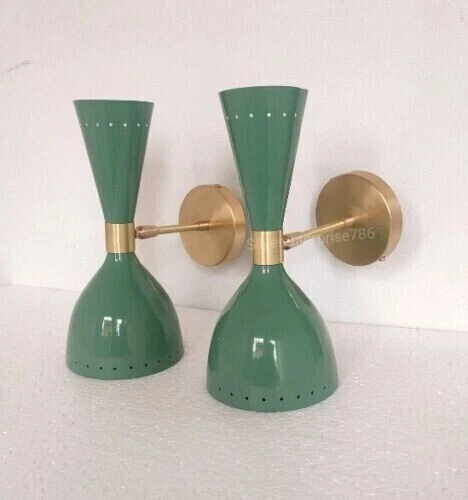 Pair of Mid-Century Italian Style Diablo Wall Sconce Modern Brass Light Fixture