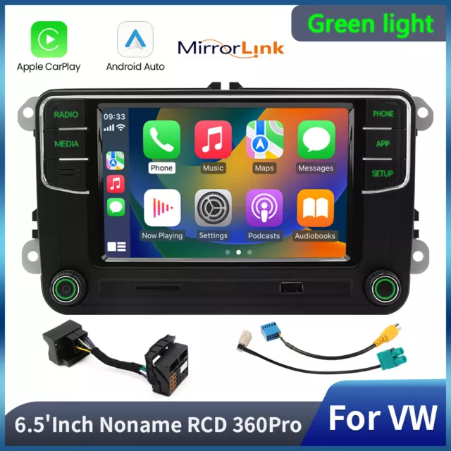 NONAME RCD360PRO 187B luce verde CarPlay Android autoradio per VW ŠKODA EUR  242,99 - PicClick IT