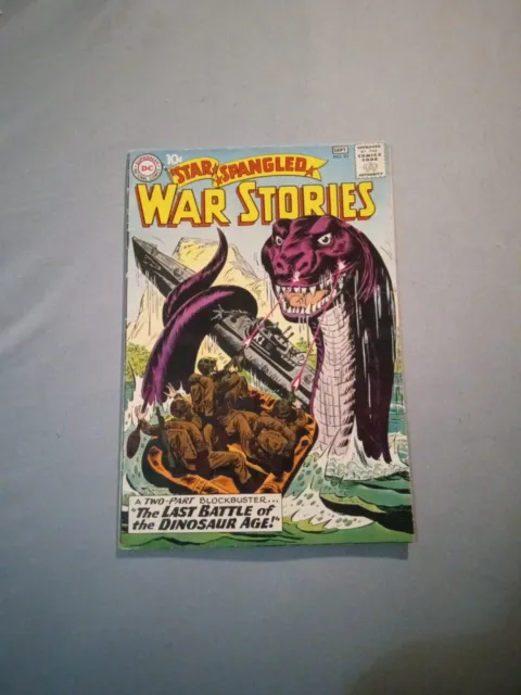 DC Comics Star Spangled War Stories #92 Silver Age 10¢ Dinosaur 7.0 FN+ Rare Htf