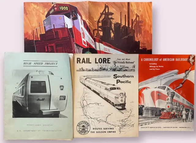 Railroadiana Lot Rail Lore Chronology Of American Railroads GM Brochure AAR Vtg