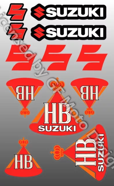 Hoja de pegatinas laminadas Suzuki HB Racing Team GSXR 600 y GSX 1000