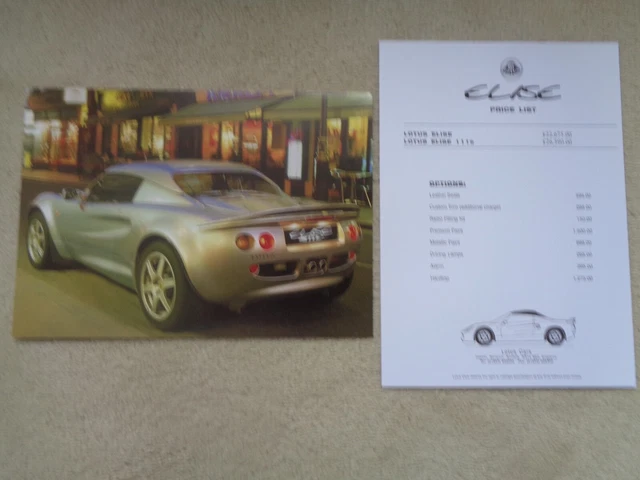 lotus-elise-s1-111s-brochure-foglio-specifiche-listino-prezzi-1999