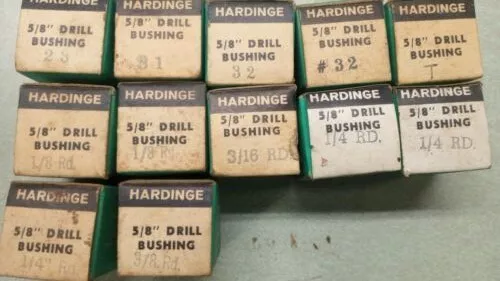 Hardinge Drill Bushings Collets 1/2" OD     5/8" OD     BRAND NEW IN BOXES