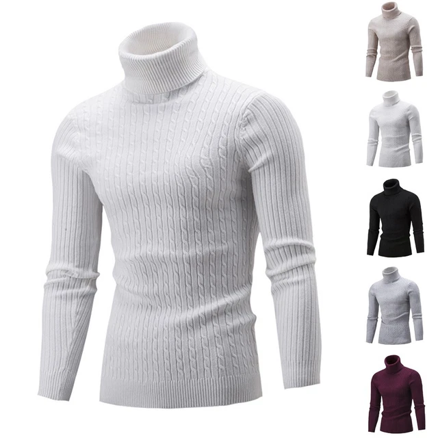 Autumu Uomo Dolcevita Maglione collo Alto M-2xl Nitted Pullover di Qualità