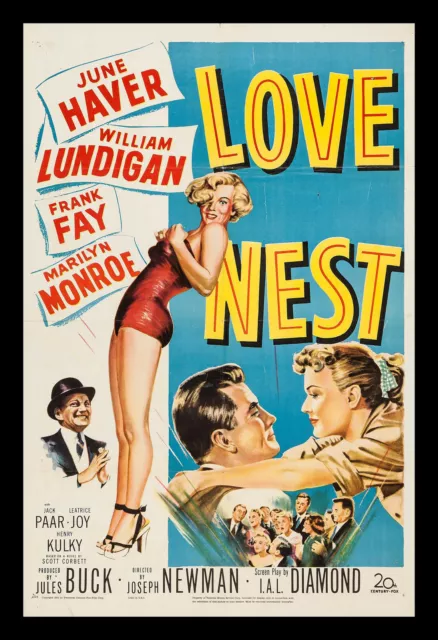 Marilyn Monroe Love Nest 1951 Framed Movie Poster - 3 Sizes To Choose From