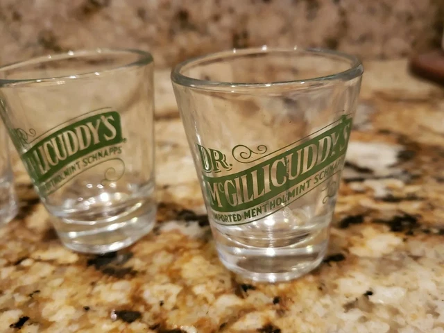 Vintage 1990's Souvenir Shot Glass Dr. McGillicuddy's Mentholmint Schnapps.Set 2