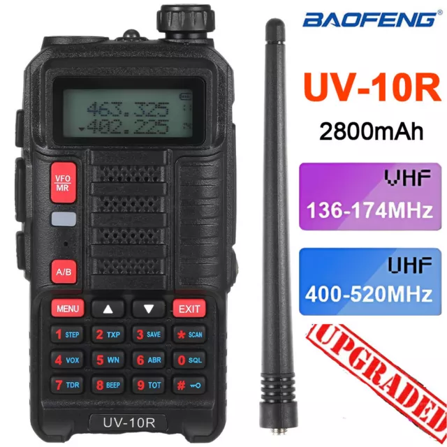 BAOFENG UV-10R 10W VHF UHF DUAL-BAND Walkie Talkie FM HAM Two-Way Radio &Headset