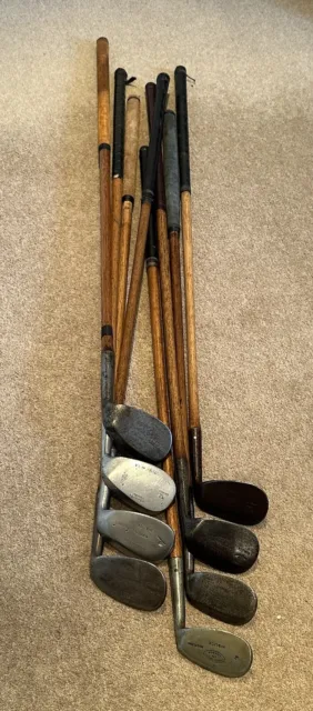Hickory Golf Clubs - Collection Of 8 Niblick Irons - All Playable Condition 3