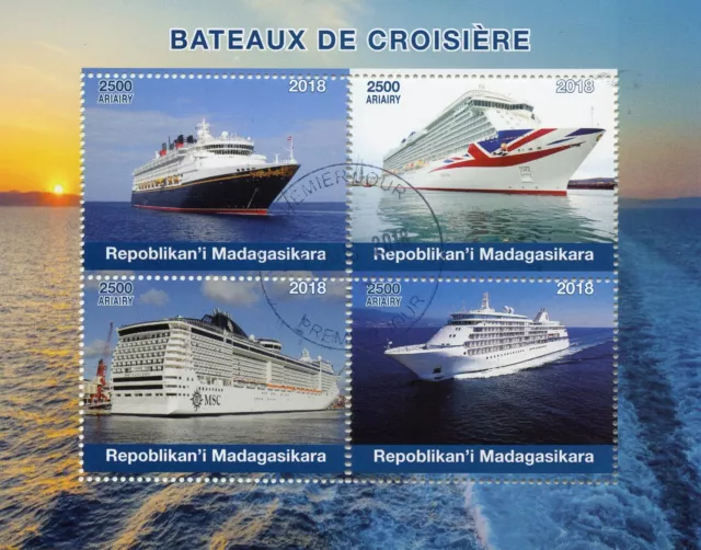 Madagascar 2018 CTO Cruise Ships 4v M/S Boats Nautical Stamps