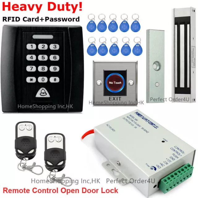 125KHz RFID Card+Password Access Control System+Magnetic Lock+2 Remote Controls