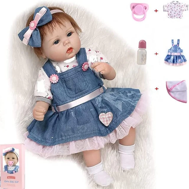 18" Reborn Baby Dolls Realistic Girl Handmade Soft Vinyl Silicone Newborn Gifts