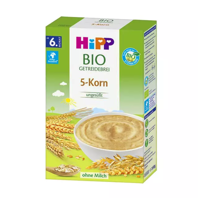 3x 200g Hipp Bio Getreidebrei 5 Korn ohne Zuckerzusatz ohne Milch ungesüßt ab 6.