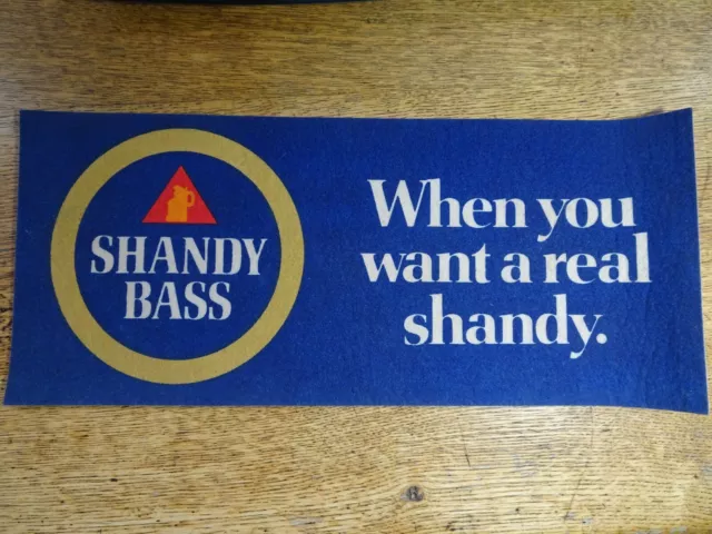 SHANDY BASS - VINTAGE 1970's ORIGINAL BEER / BAR TOWEL 'FOAM' TYPE RUNNER