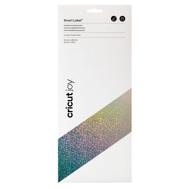 CRICUT Joy Smart Label beschreibbare Permanent Vinylfolie Silver Holographic