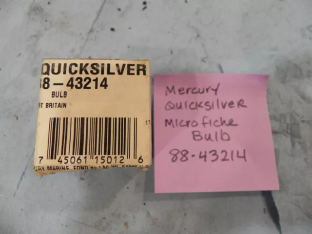 Mercury Mariner MicroFiche Machine Bulb P# 88-43214 Brand New
