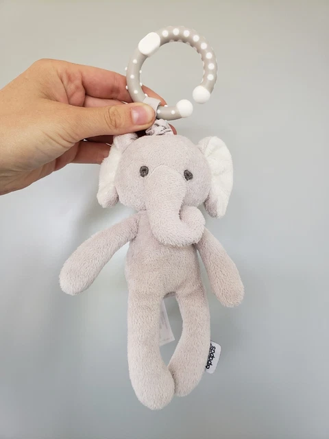 Mamas and Papas Grigio Elefante Pram Giocattolo Peluche Giocattolo Morbido Vibrante Sonaglio