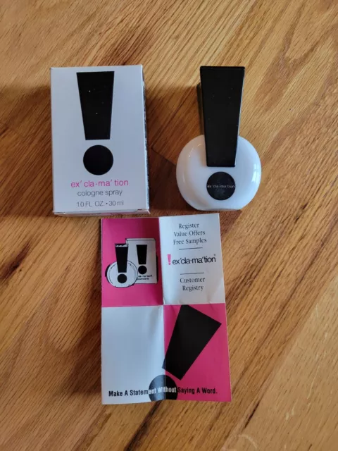 Rare Exclamation ! Cologne Spray Coty Perfume 1.0 oz Bottle with Box & Leaflet Rare Exclamation ! Cologne Spray Coty Perfume 1.0 oz Bottle with Box & Leaflet
