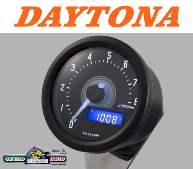 Contagiri analogico elettronico Nero Led DARK VELONA omologato DAYTONA 86864