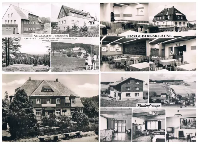 8 alte DDR Ansichtskarten NEUDORF - Hotel Vierenstr., Erzgebirgsklause usw.