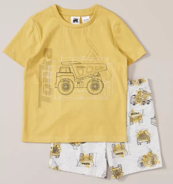 Boys size 4 TONKA trucks print Cotton summer pyjamas  sleepwear Target NEW 6655