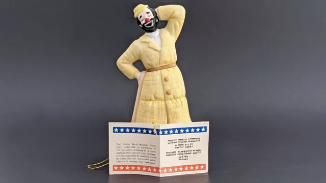 Vintage 1985 Flambro Hobo Clown Circus World Museum Ceramic Collectible Figurine