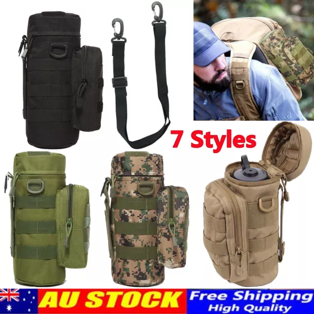 Outdoor Kettle Bag Tactical Molle Water Bottle Carrier Holder Pouch Adjustable