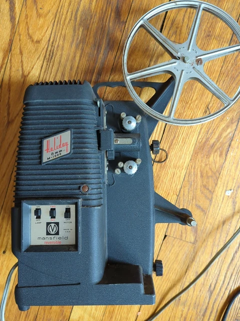 Vintage Mansfield Holiday M-1000 8mm Film Projector Untested AS-IS fun decor
