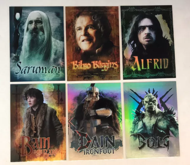 THE HOBBIT: BATTLE OF FIVE ARMIES Complete CHARACTER BIO Chase Card Set of 6