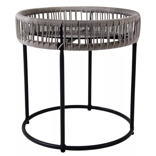 Charles Bentley Zanzibar Coffee Table Grey Side Rattan Side Table