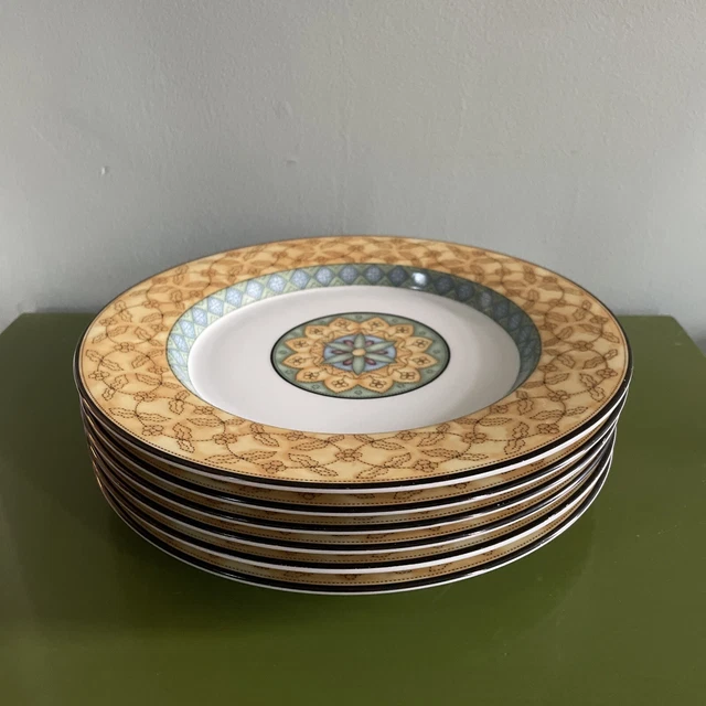 Set 6 DANSK NR Quiltings Riccas Salad Plates 9” Porcelain Portugal