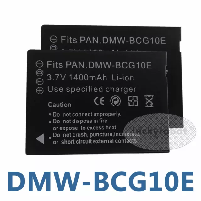 2X Battery for Panasonic Lumix DMW-BCG10e DMC-TZ30 TZ6 TZ7 TZ8 TZ10 TZ18 TZ65