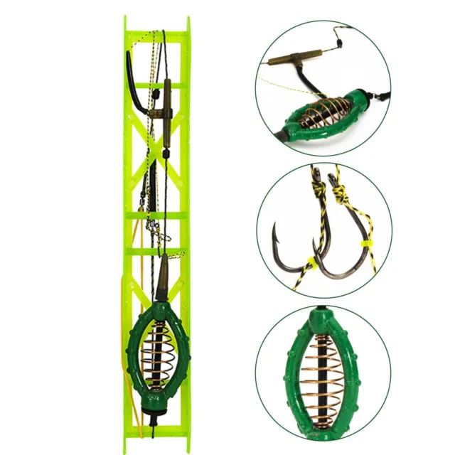With Line Hooks Fishing Feeder Trap Basket Holder Bait Cage Load Iron Head
