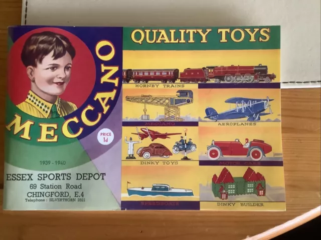 Meccano Quality Toys  Meccano Hornby And Dinky REPRO 1939-1940 72 Page Catalogue