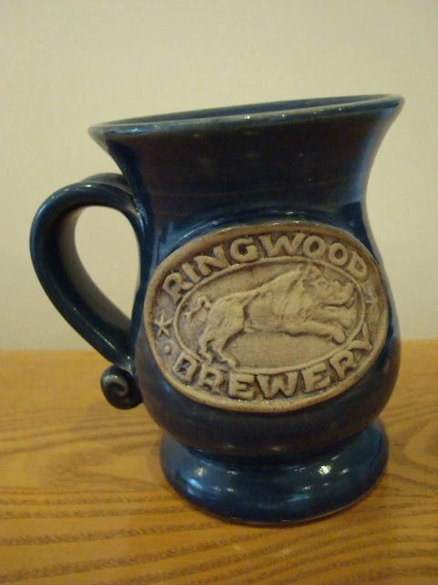 Ringwood Brewery Stoneware 1/2 Pint Tankard, Beer Pub Advertising,