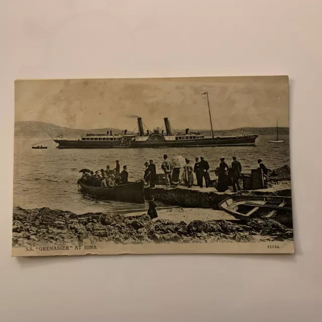 Scotland IONA paddle steamer SS Grenadier c1900s Valentine Unused postcard