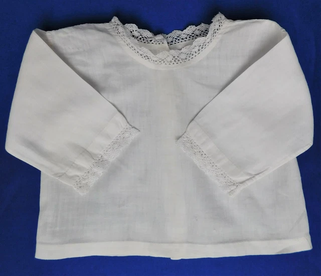 Vestiti antichi vintage fatti a mano per bambini avvolgono gilet top con bordo in pizzo A