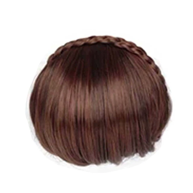 Pelucas delanteras se adaptan bien a la pérdida de cabello, sin ondas, trenzadas rectas