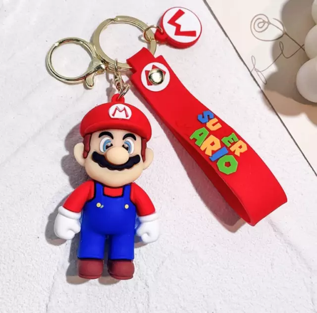 Super Mario 3D Rubber  Keychain Keyring for Backpack Keyring for Car/House Keys