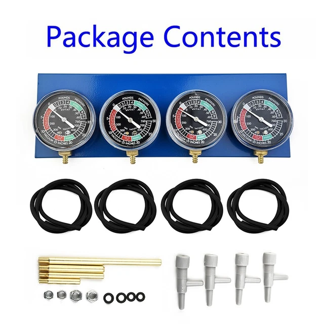 Uten Testeur Pression Carburant - 4 Manomètres Vide Pour Carburateurs Voiture/Moto