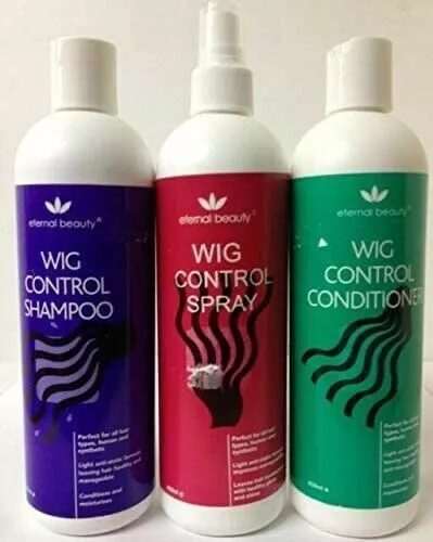 Wig Control Shampoo, Conditioner and Spray for Human And Synthetic Wig hair care