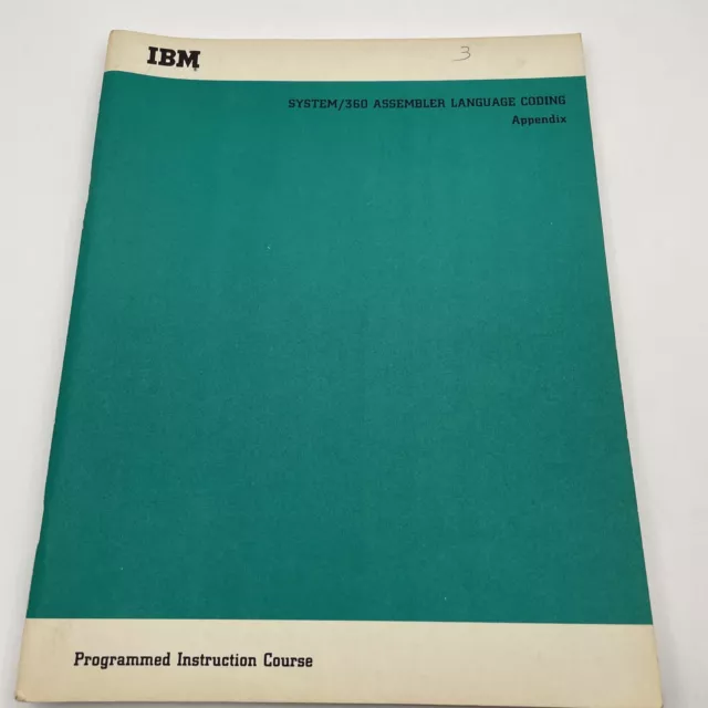 programmed instruction course IBM ￼￼360 Assembler￼ language coding  vtg￼