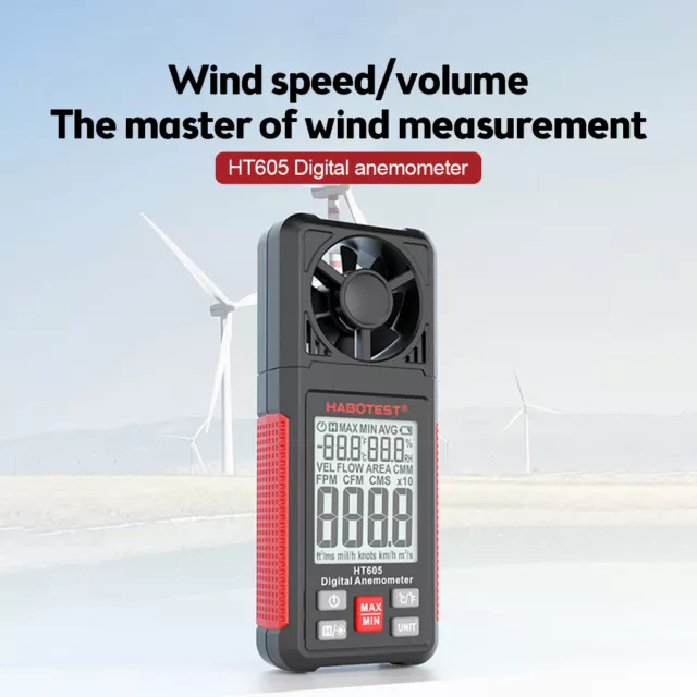 Digital Anemometer CFM Meter Air Flow Meter Measure Wind Temperature/Speed Wind