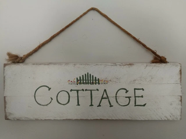 Handpainted Cottage Wall Door Sign Farmhouse Plaque 17” Natures Impressions Pine