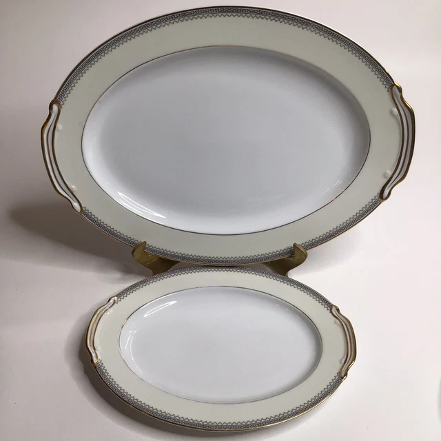 VINTAGE NORITAKE AUDREY Platter Set 16” & 12” Platters Discontinued