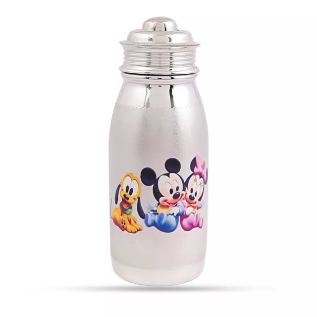 Sterling Silver Micky Mouse themed Baby Milk Bottle