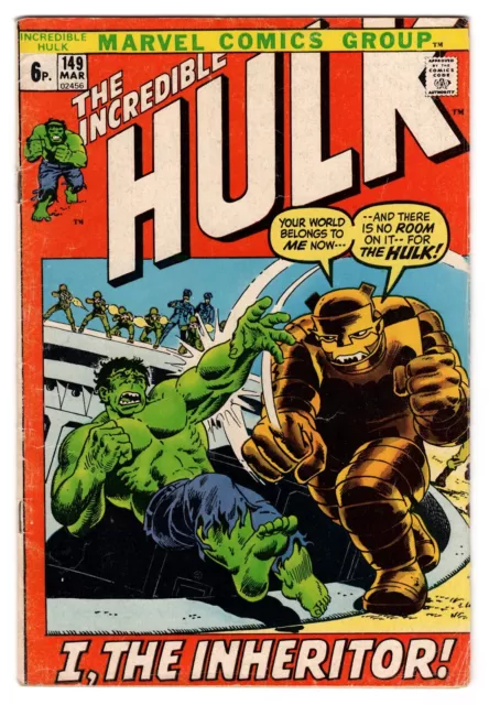 Incredible Hulk Vol 1 No 149 Mar 1972 (FN+) (6.5), Bronze Age